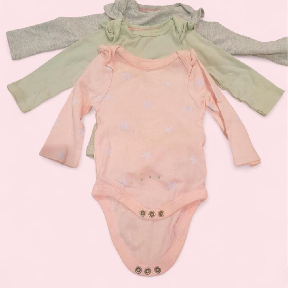 Cloud-island newborn baby Sleepsuits onsies full sleeves set of 3, pastel colors